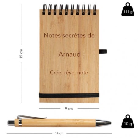 Calepin bois personnalisé