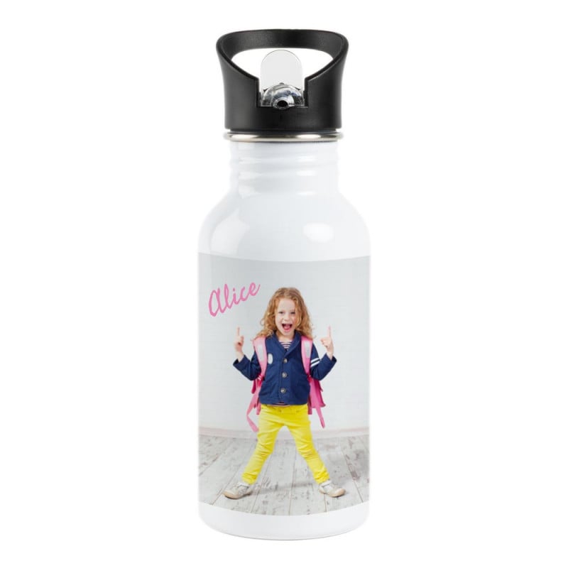Gourde sport blanche personnalisable