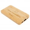 Gravure texte sur powerbank bambou
