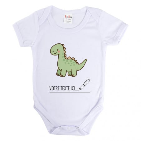 Body court bébé dinosaure personnalisé