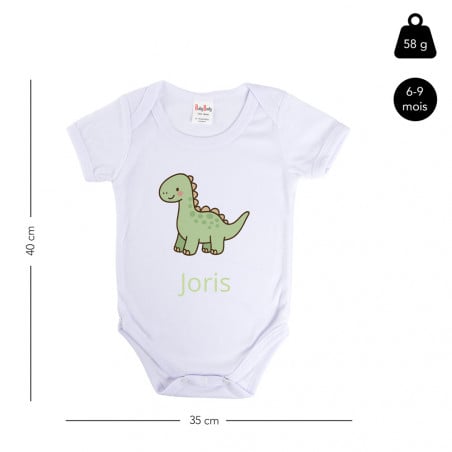 Body dinosaure 6-9 mois avec prénom