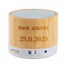 Enceinte bluetooth bois gravée