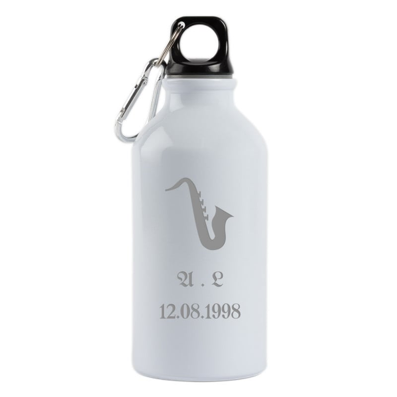 Gourde alu sport blanche gravée