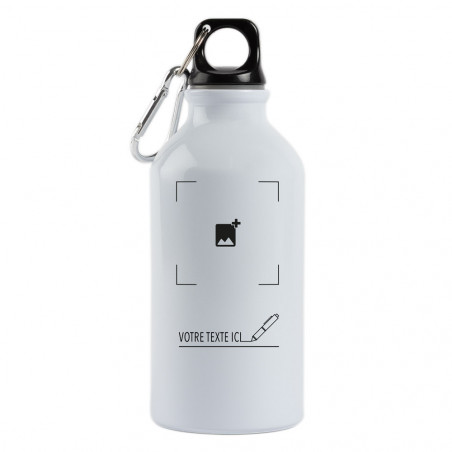 Gourde blanche personnalisé avec texte et dessin