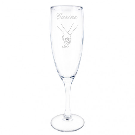 Flûte à champagne mariage gravé