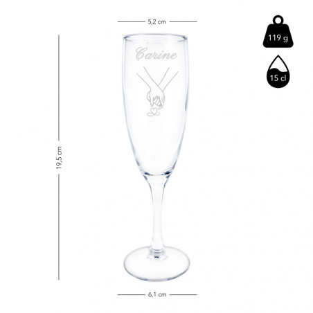 Flûte à champagne mariage personnalisé