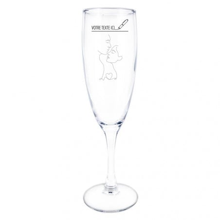 Flûte à champagne couple avec prénom