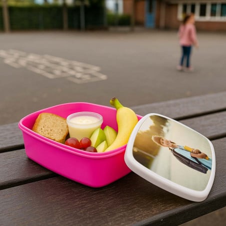 Boite repas rose personnalisée