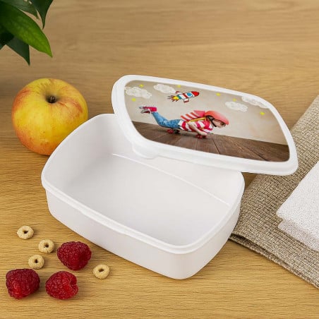 Boite repas blanche personnalisé