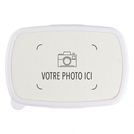 Boite repas blanche personnalisé photo