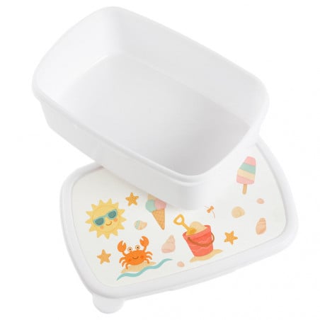 Lunch box blanche été personnalisé avec texte