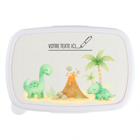 Boite repas bleue dinosaure personnalisé prénom