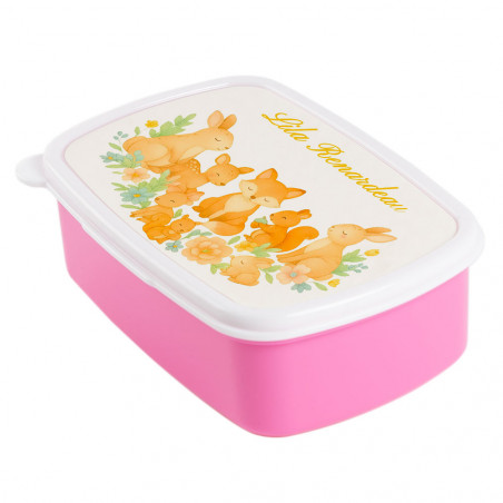 tupperware rose animaux de la forêt personnalisée