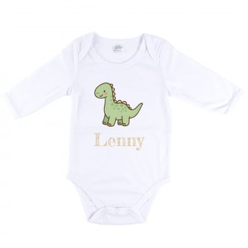 Body bébé manche longue dinosaure personnalisé | Cadeau unique