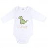 Body bébé manche longue dinosaure personnalisé