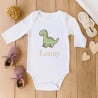 Body bébé manche longue dinosaure personnalisé avec texte
