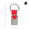 Taille du porte clef cœur rouge