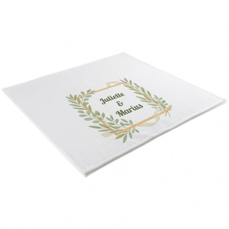 Serviette de bain couple ou mariage personnalisée avec prénom