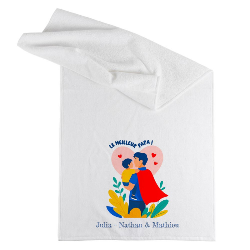 Serviette de bain le meilleur papa personnalisé