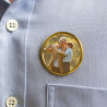 Pin's rond doré personnalisé