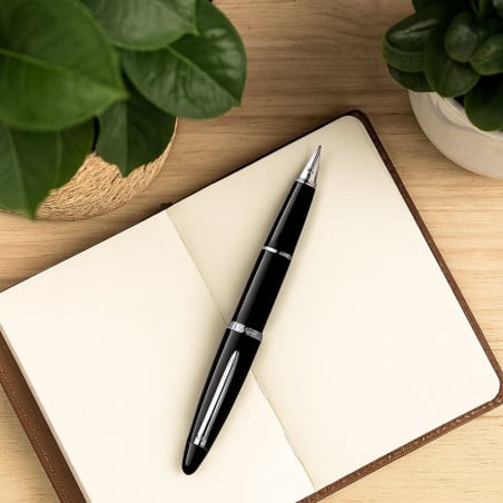 Stylo Waterman CARENE Laque Noir ST Plume gravé