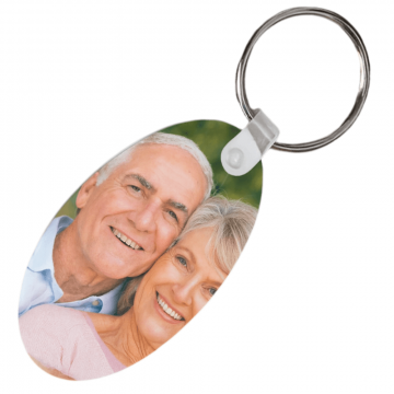 Porte-clé photo ovale bois personnalisé | Cadeau unique et pratique