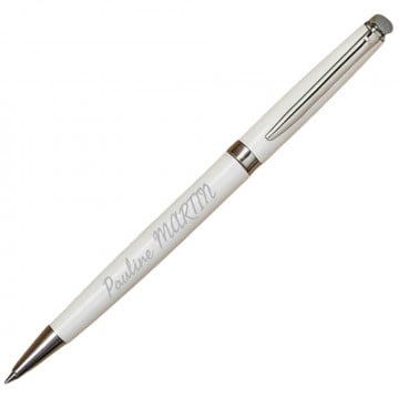 Stylo Waterman Hémisphère laqué blanc CT bille personnalisé