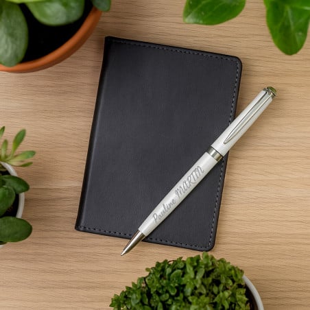 Stylo Waterman HEMISPHERE Laqué Blanc CT Bille gravé