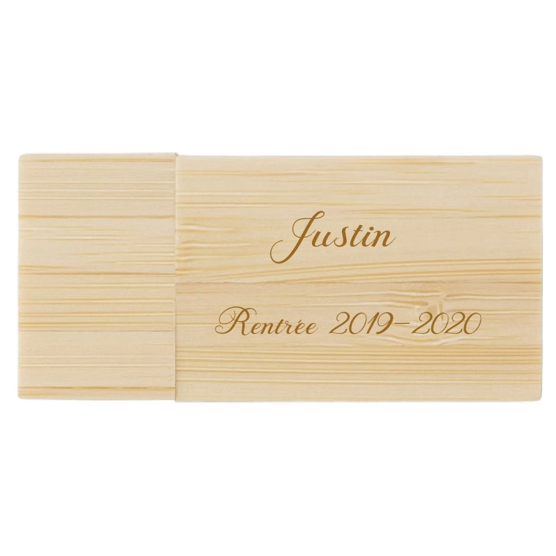 Clé USB en bois 32 Go personnalisée | Gravure laser élégante