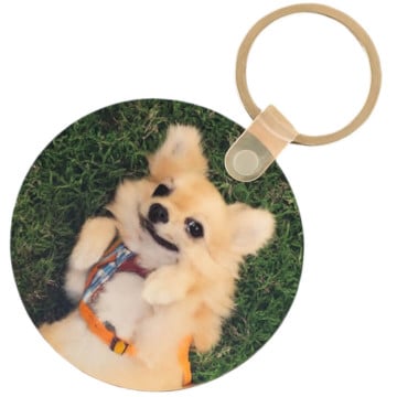 Porte-clé photo rond bois personnalisé | Cadeau unique et pratique