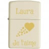 Briquet Zippo Cream Matte gravé