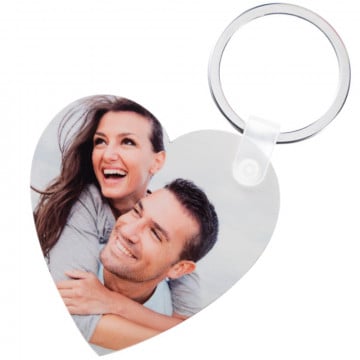 Porte-clé photo cœur bois personnalisé | Cadeau romantique et unique