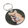 Porte clefs photo rond en bois