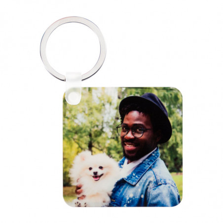 Porte clefs carré en bois photo