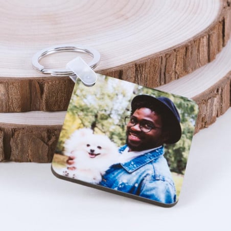 porte clé bois personnalisable de forme carré
