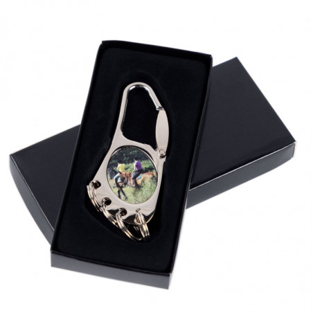 Porte clef mousqueton métal unique
