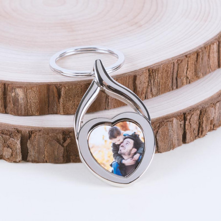 Porte clef métal love photo