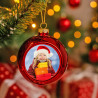 Boule de noël rouge personnalisée photo