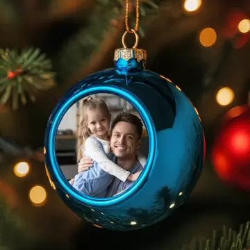 Boule noel bleu personnalisable