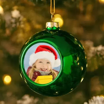 Boule de noel de décoration verte à personnaliser