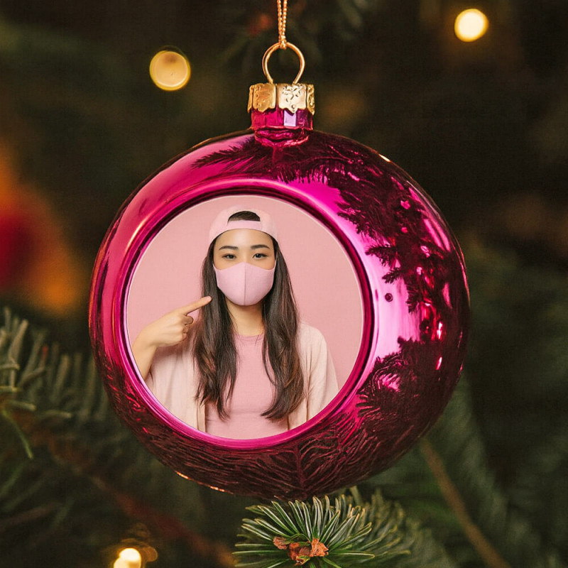 Boule noel rose personnalisable