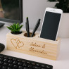 Organiseur de bureau personnalisé gravé