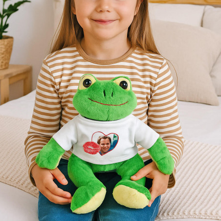 Peluche grenouille personnalisée photo
