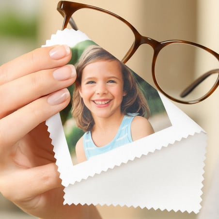 Lingette de nettoyage avec photo imprimée