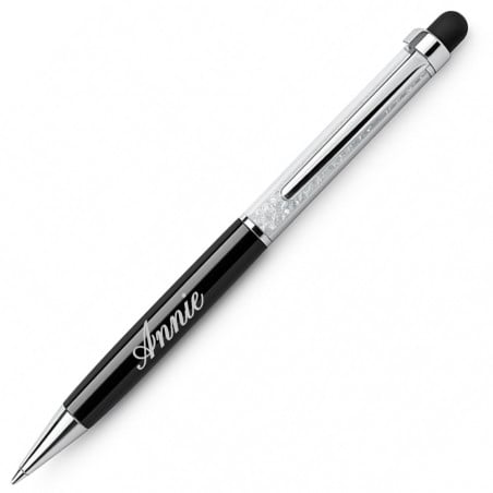 Stylo strass noir personnalisé