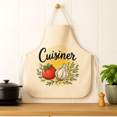 Tablier épais beige personnalisé design