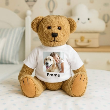 Peluche teddy bear ours classique photo et texte