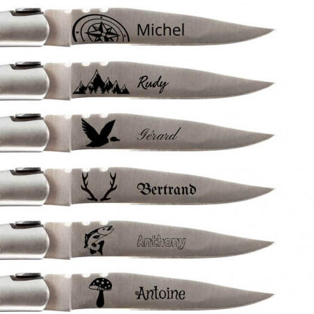 Couteau brun personnalisable avec motif