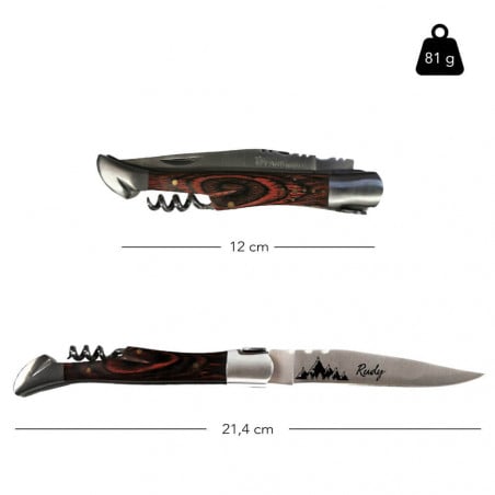 Couteau 12 cm – Manche stamina brun personnalisable dimensions