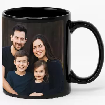 Mug entièrement noir personnalisé photo
